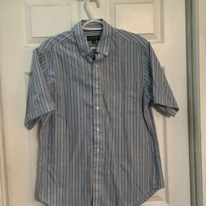 David Taylor Men's Blue and White Striped Shirt